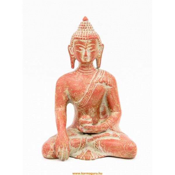 Shakyamuni Buddha réz szobor, vörös színű - 15 cm