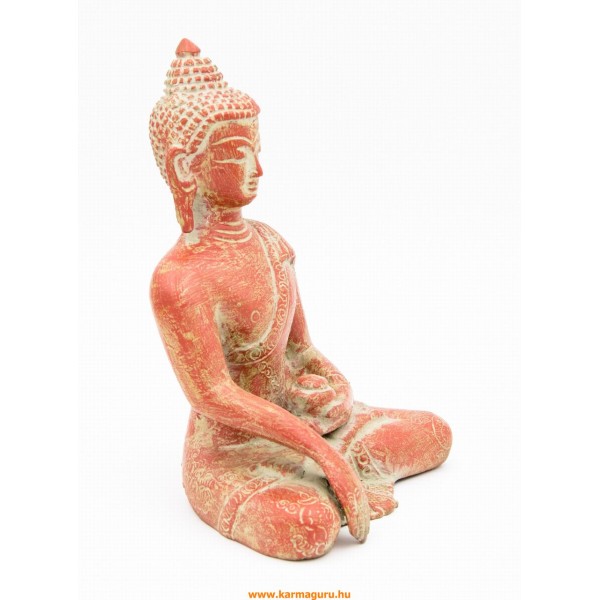 Shakyamuni Buddha réz szobor, vörös színű - 15 cm