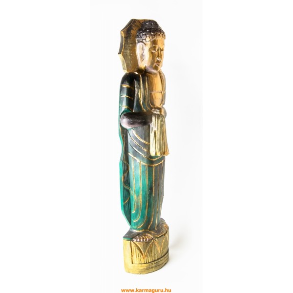 Álló Buddha fa faragott szobor - 100 cm 