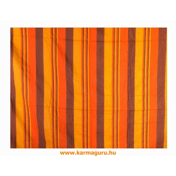 Szőtt, csíkos ágytakaró narancssárga, falidísz - 220x260