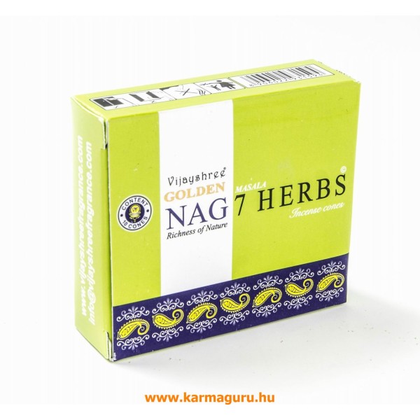 Vijayshree Golden Nag 7 Herbs kúpfüstölő