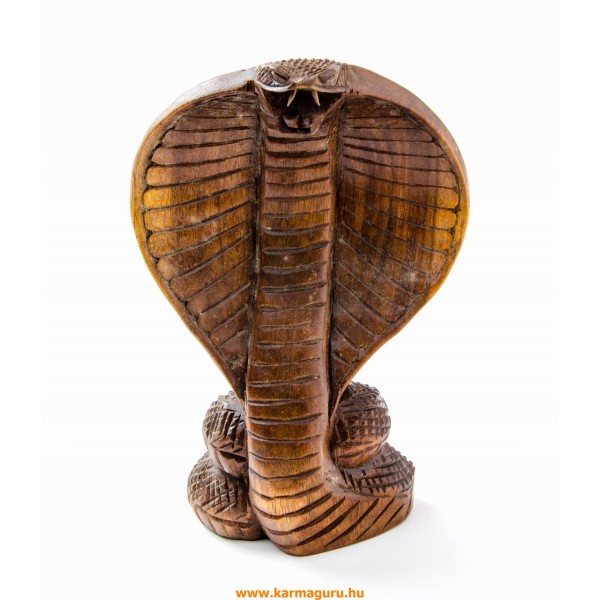 Kobra rózsafa faragott szobor - 20-21 cm