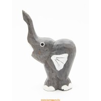  Fa elefánt, szürke közepes - 17 cm 
