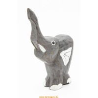  Fa elefánt, szürke közepes - 17 cm 