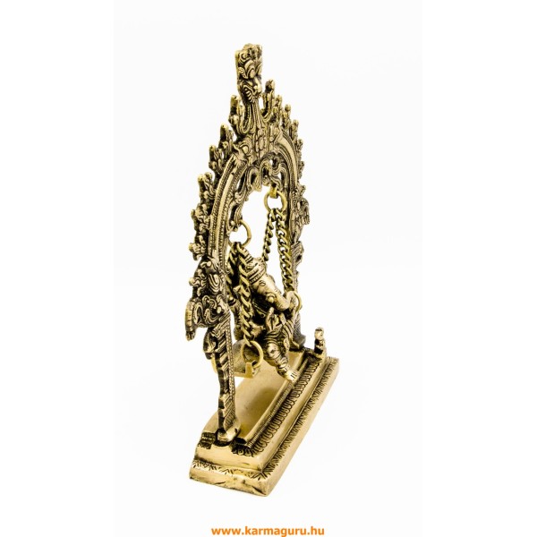 Hintázó Ganesha réz szobor, matt sárga - 26 cm