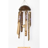 Bambusz szélcsengő, antik, lila teknős- 90 cm