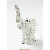  Fa elefánt, fehér kicsi - 15 cm 