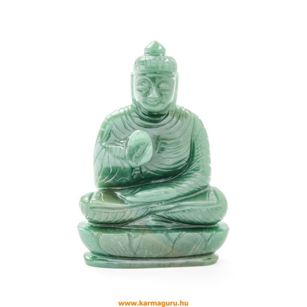 Buddha zöld jade kristály szobor - 12 cm