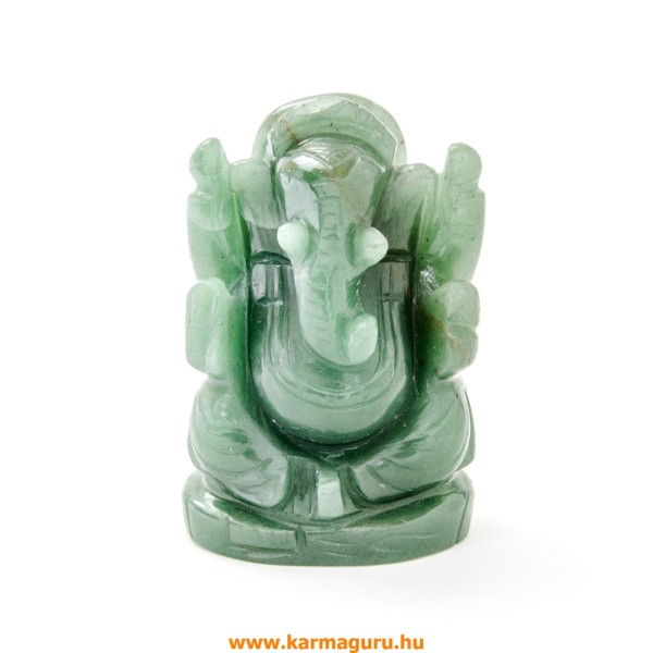 Ganesha zöld jade kristály szobor - 10 cm