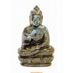 Buddha labradorit kristály szobor - 13-15 cm