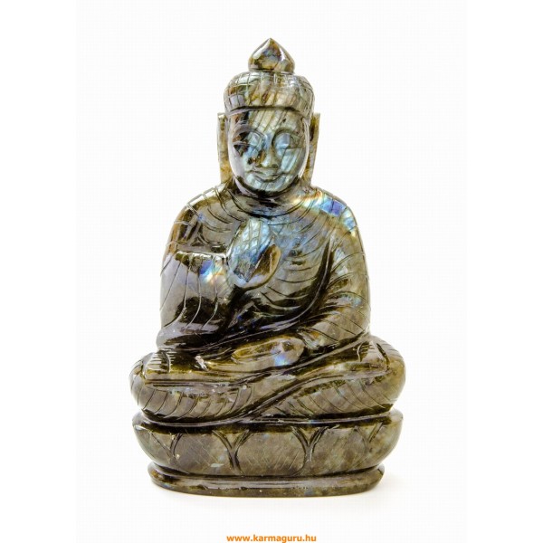 Buddha labradorit kristály szobor - 13-15 cm