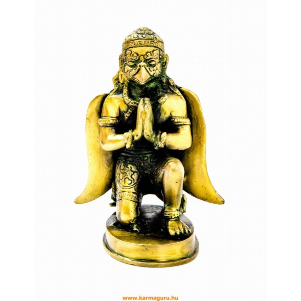 Garuda réz szobor, arany és sötétzöld - 15 cm