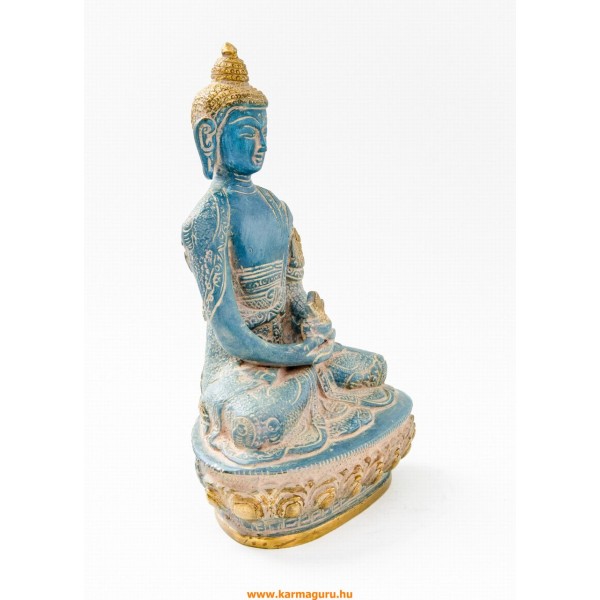 Amitabha Buddha szobor, arany-türkiz - 21 cm