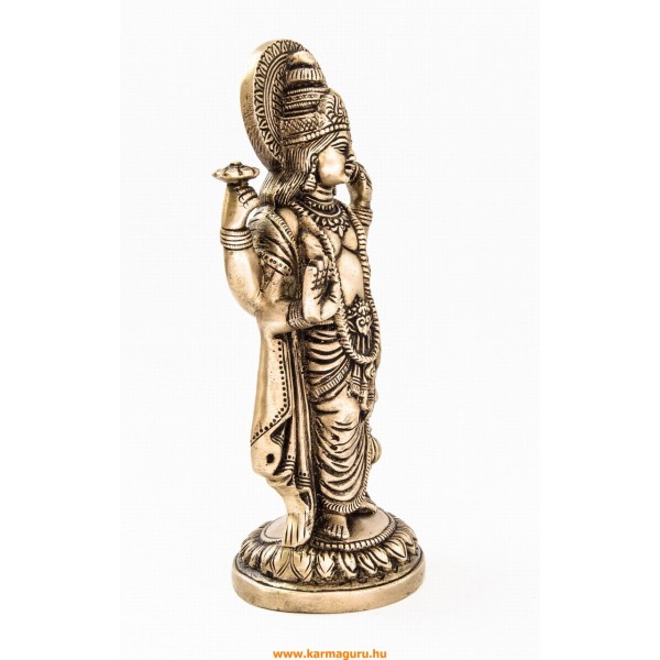 Vishnu réz szobor, matt sárga - 24 cm