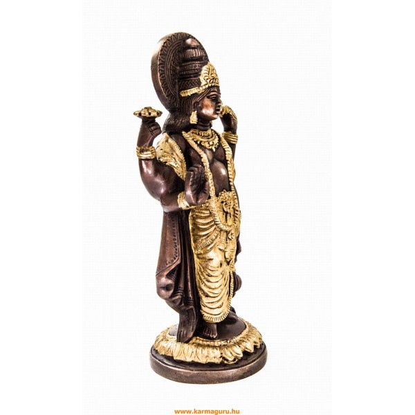 Vishnu réz szobor, arany - bronz - 24 cm