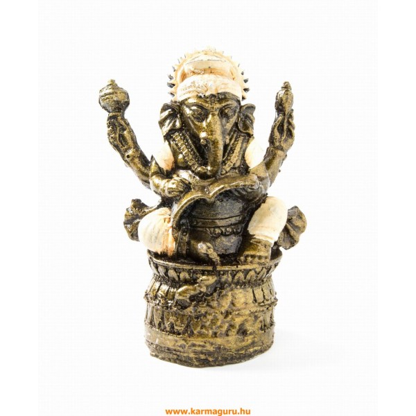 Ganesha könyvvel színes rezin szobor - 11 cm