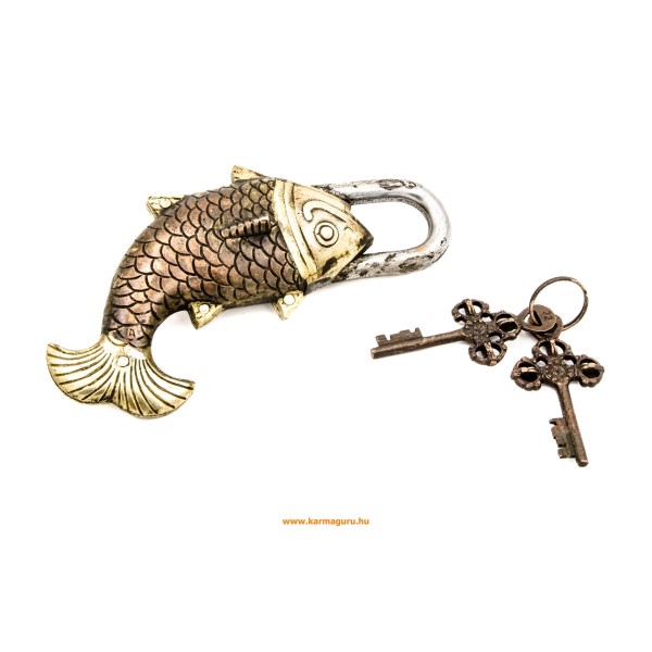 Nagy halas lakat rézből - arany-bronz