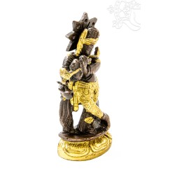 Krishna réz szobor, arany - bronz - 10,5 cm