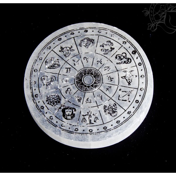 Szelenit kristály korong - tibeti kalendárium