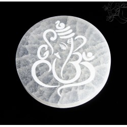Szelenit kristály korong - Ganesha