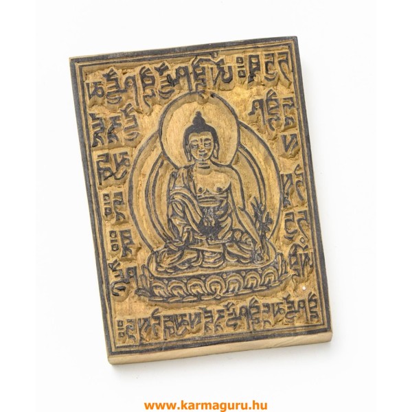Tradicionális, fából faragott Buddha pecsét
