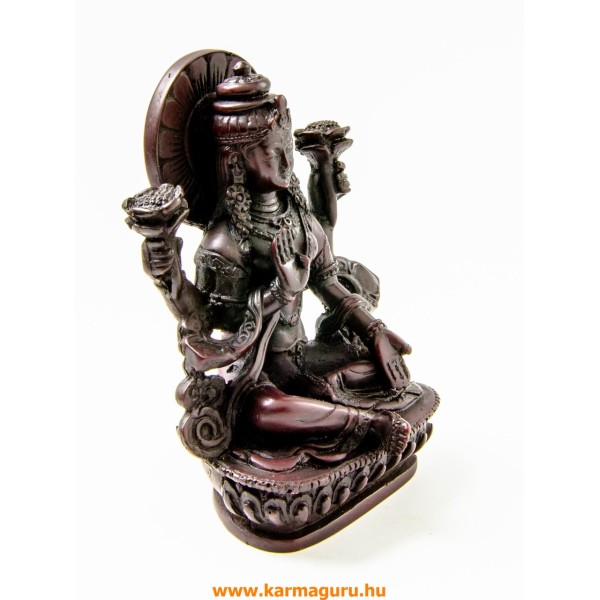 Lakshmi (Laxmi), vörös színű rezin szobor - 11 cm
