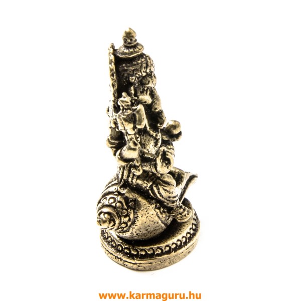 Ganesha kagylón réz mini szobor - 3 cm