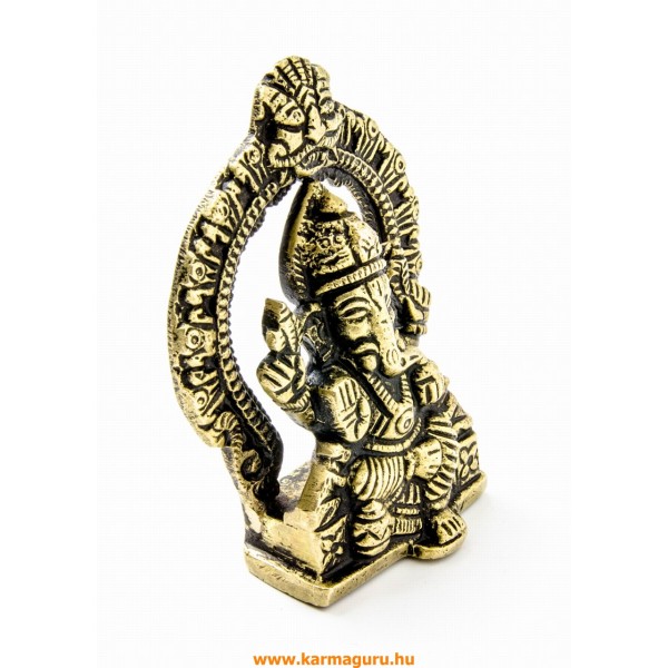 Ganesha trónon réz szobor - 8 cm