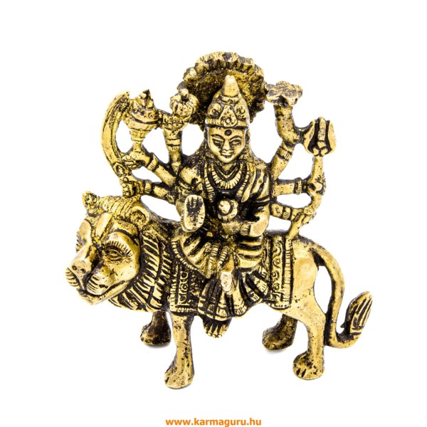 Durga istennő réz szobor - 10 cm