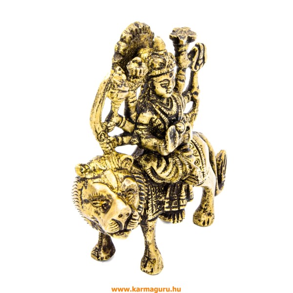 Durga istennő réz szobor - 10 cm