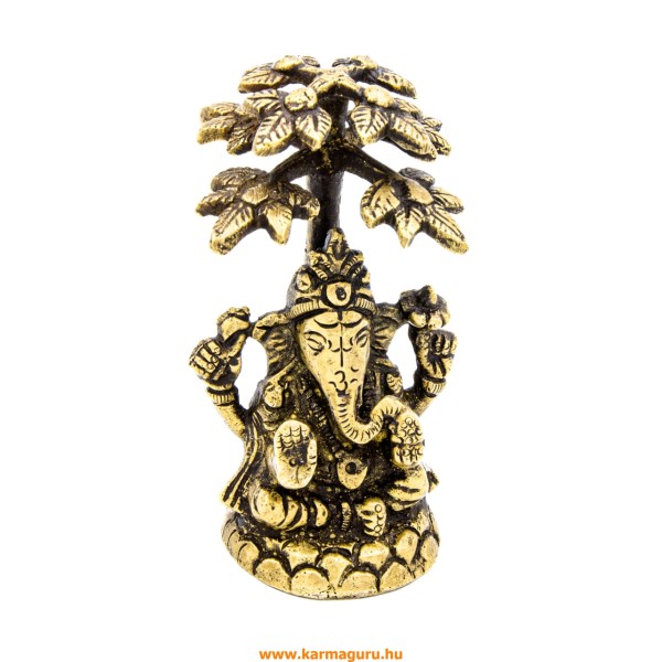 Ganesha Bódhi fa alatt réz szobor - 10 cm