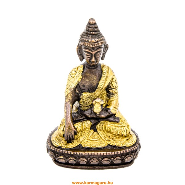 Shakyamuni Buddha réz szobor, arany-bronz - 9,5 cm