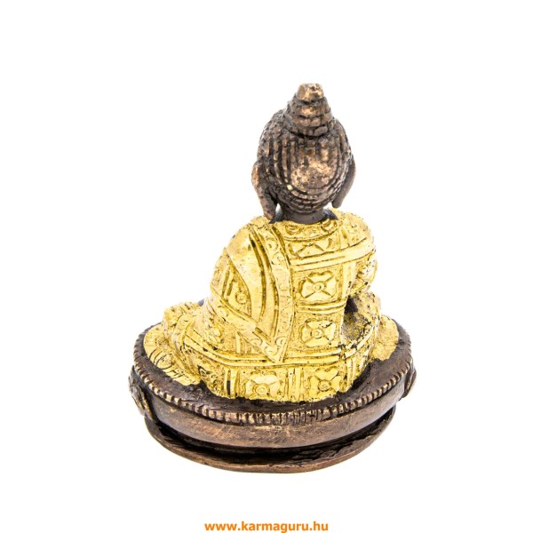 Shakyamuni Buddha réz szobor, arany-bronz - 9,5 cm