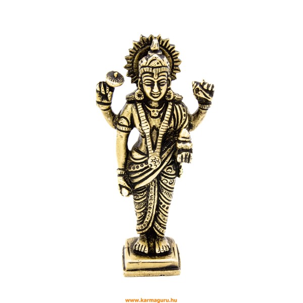 Álló Laxmi (Lakshmi) réz szobor - 15 cm