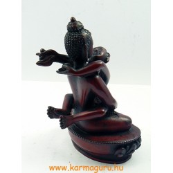 Buddha és Shakti (Samantabhadra) szobor rezin vörös - 12,5