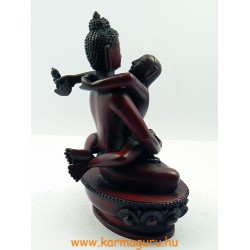 Buddha és Shakti (Samantabhadra) szobor rezin vörös - 16,5 cm