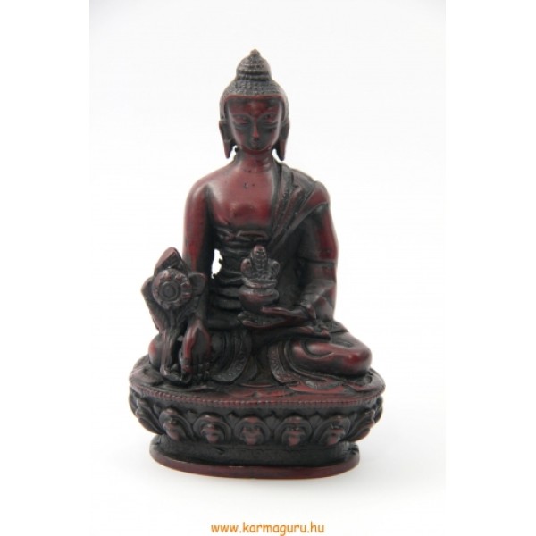 Gyógyító Buddha szobor rezin vörös színű - 11 cm