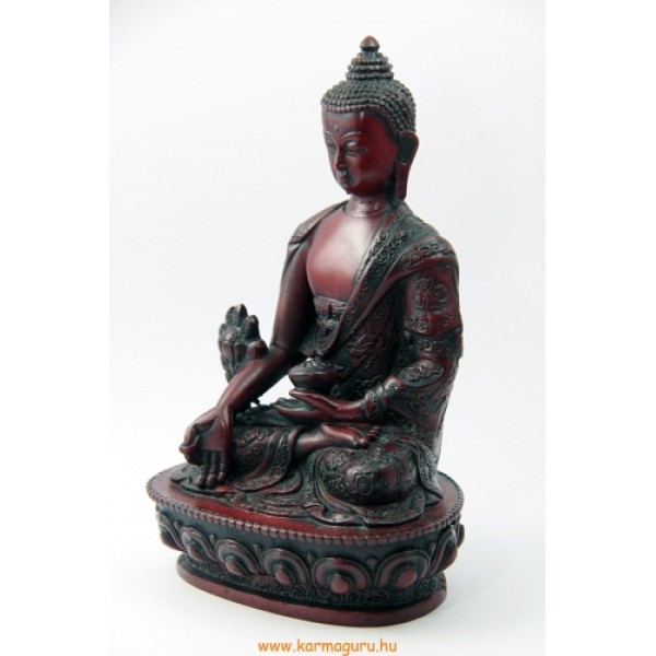 Gyógyító Buddha szobor rezin vörös színű - 20 cm