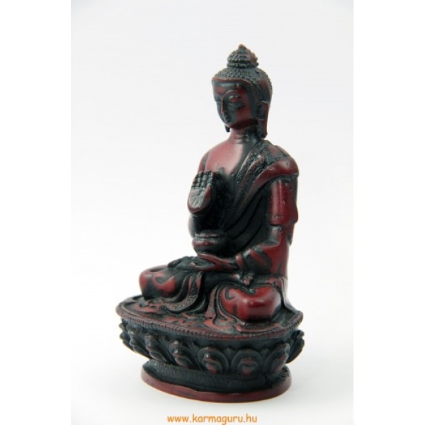Áldó Buddha vörös  színű rezin szobor - 11 cm