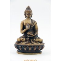 Áldó Buddha csont színű rezin szobor - 11 cm