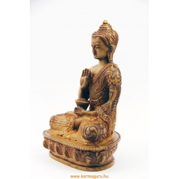Áldó Buddha csont színű rezin szobor - 13,5