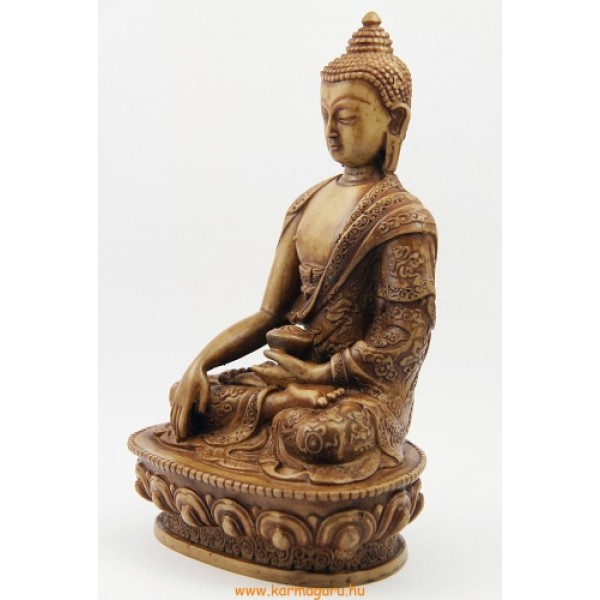Buddha Shakyamuni csont színű rezin szobor - 20 cm