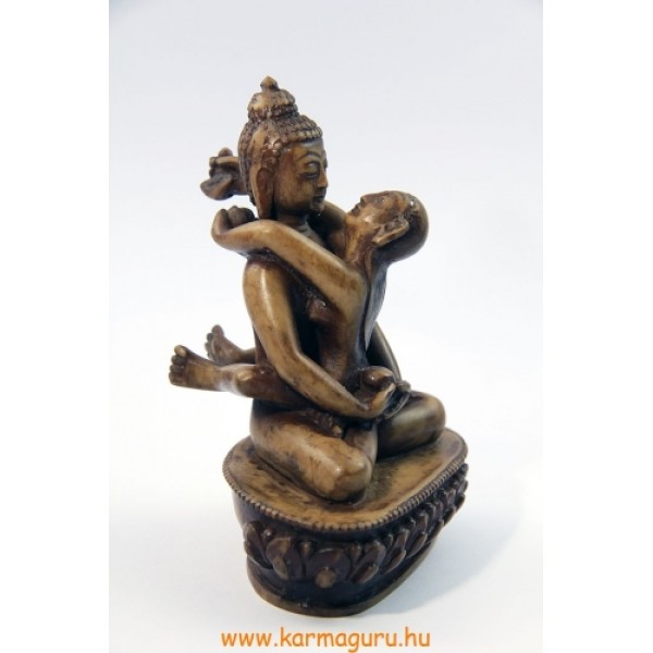 Buddha és Shakti (Samantabhadra) szobor rezin csont színű - 12,5