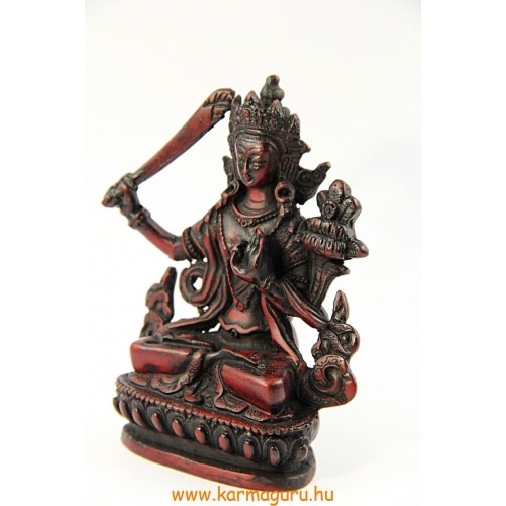  Manjushri szobor  vörös színű - 11 cm