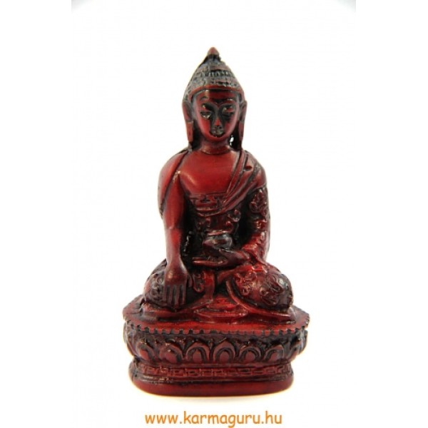 Buddha Shakyamuni szobor rezin vörös - 9 cm