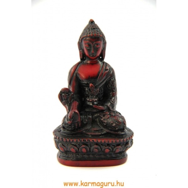 Gyógyító Buddha szobor rezin vörös színű - 9 cm