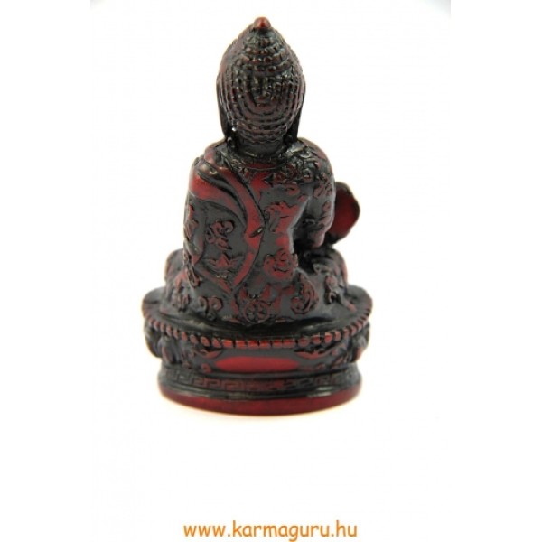 Gyógyító Buddha szobor rezin vörös színű - 9 cm