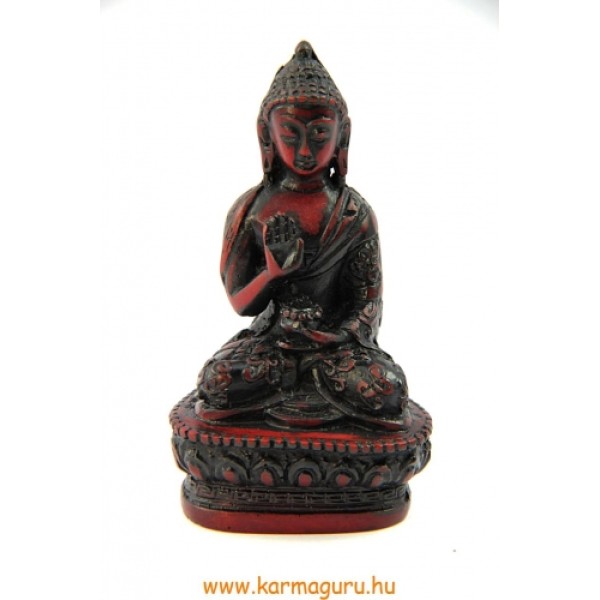 Áldó Buddha szobor rezin vörös színű - 9 cm