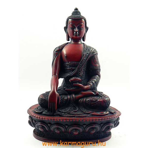 Buddha Shakyamuni szobor rezin vörös - 20 cm