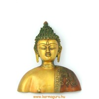 Buddha mell maszk rézből, bronz színű